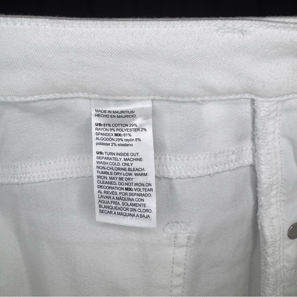 Chico's White Cropped Jeans with Beaded Fringe Hem - Picture 9 of 9